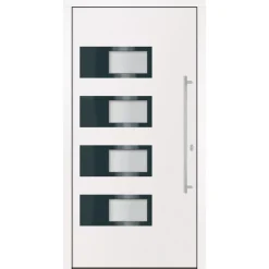 Matériaux De Construction-vidaXL Porte d'entrée 100x200 cm Aluminium et PVC Blanc