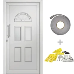Matériaux De Construction-vidaXL Porte d'entrée Blanc 88x208 cm