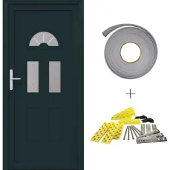 vidaXL Porte d'entrée Blanc 88x200 cm PVC
