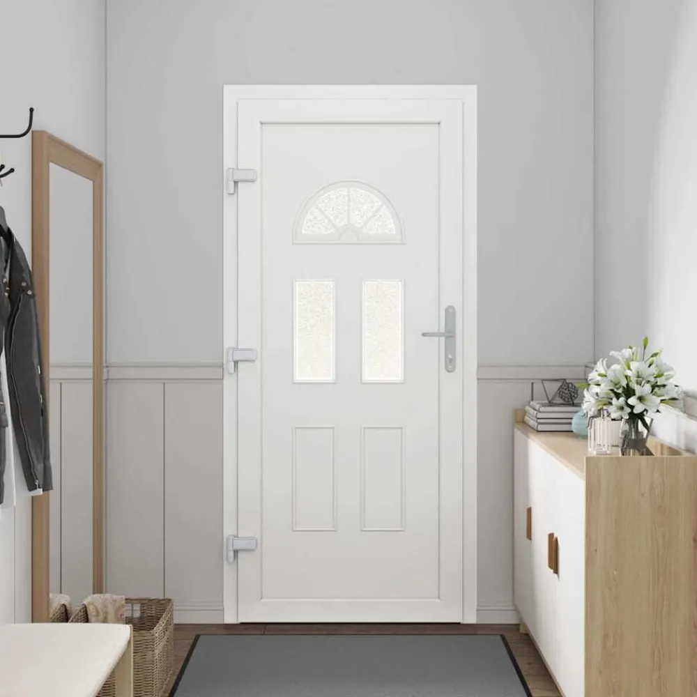 vidaXL Porte d'entrée Blanc 88x200 cm PVC