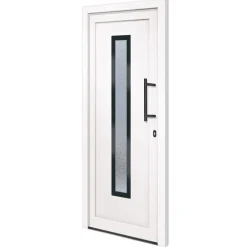 Matériaux De Construction-vidaXL Porte d'entrée 88x200 cm PVC Blanc