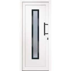 Matériaux De Construction-vidaXL Porte d'entrée 88x200 cm PVC Blanc