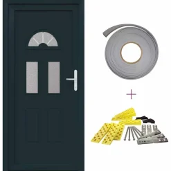 vidaXL Porte d'entrée blanc 98x198 cm PVC