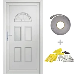 Matériaux De Construction-vidaXL Porte d'entrée blanc 88x208 cm PVC