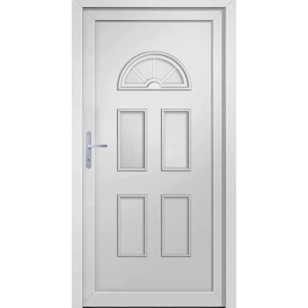 Matériaux De Construction-vidaXL Porte d'entrée blanc 88x208 cm PVC