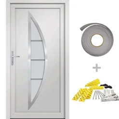vidaXL Porte d'entrée Blanc 88x200 cm PVC