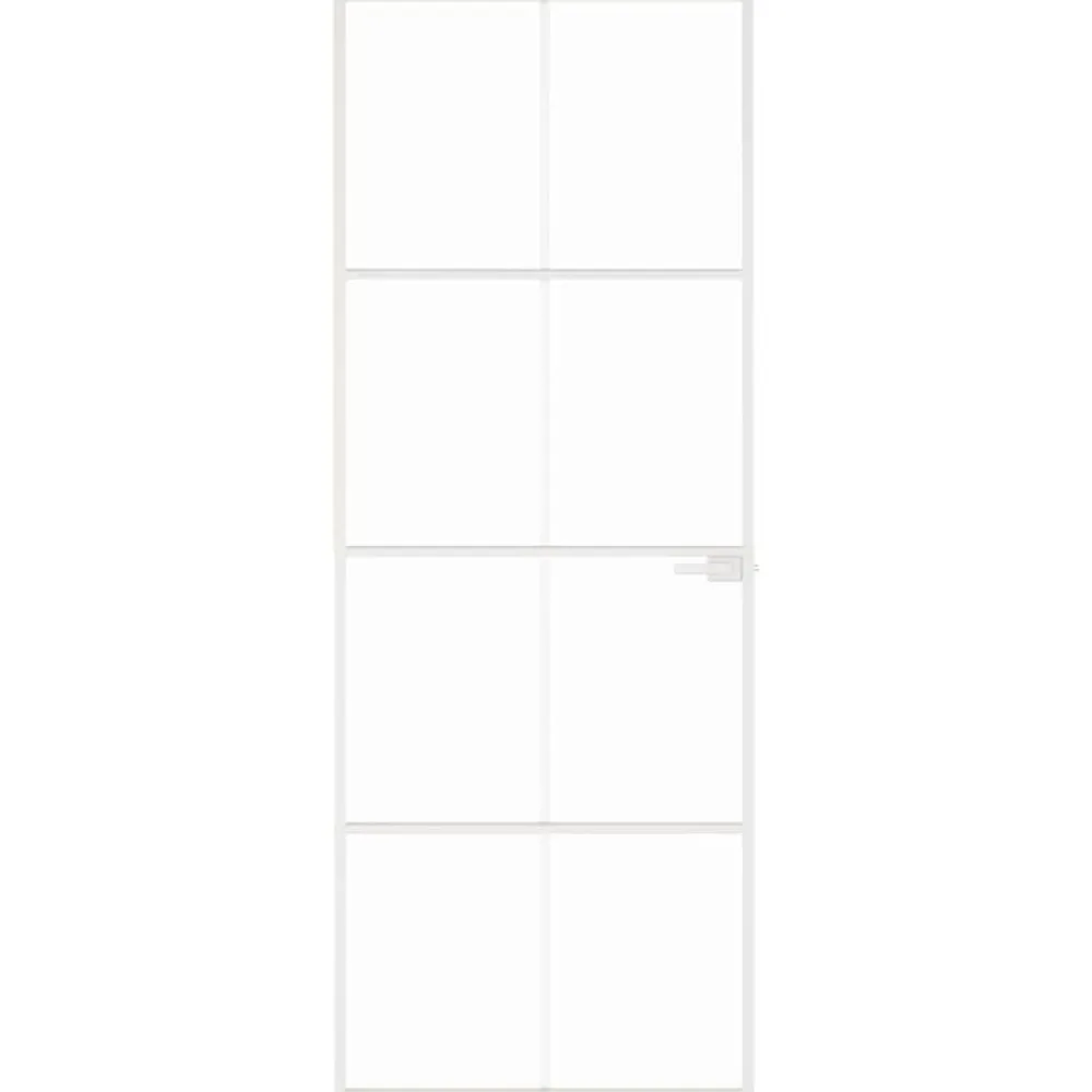 Matériaux De Construction-vidaXL Porte d'intérieur Blanc 76x201,5 cm Trempé verre aluminium fin Blanc et transparent