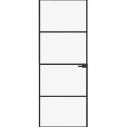 vidaXL Porte d'intérieur Noir 76x201,5 cm Trempé verre aluminium fin