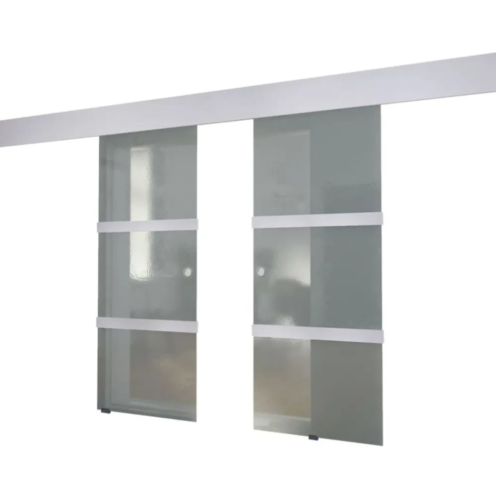 Matériaux De Construction-vidaXL Porte double coulissante Verre