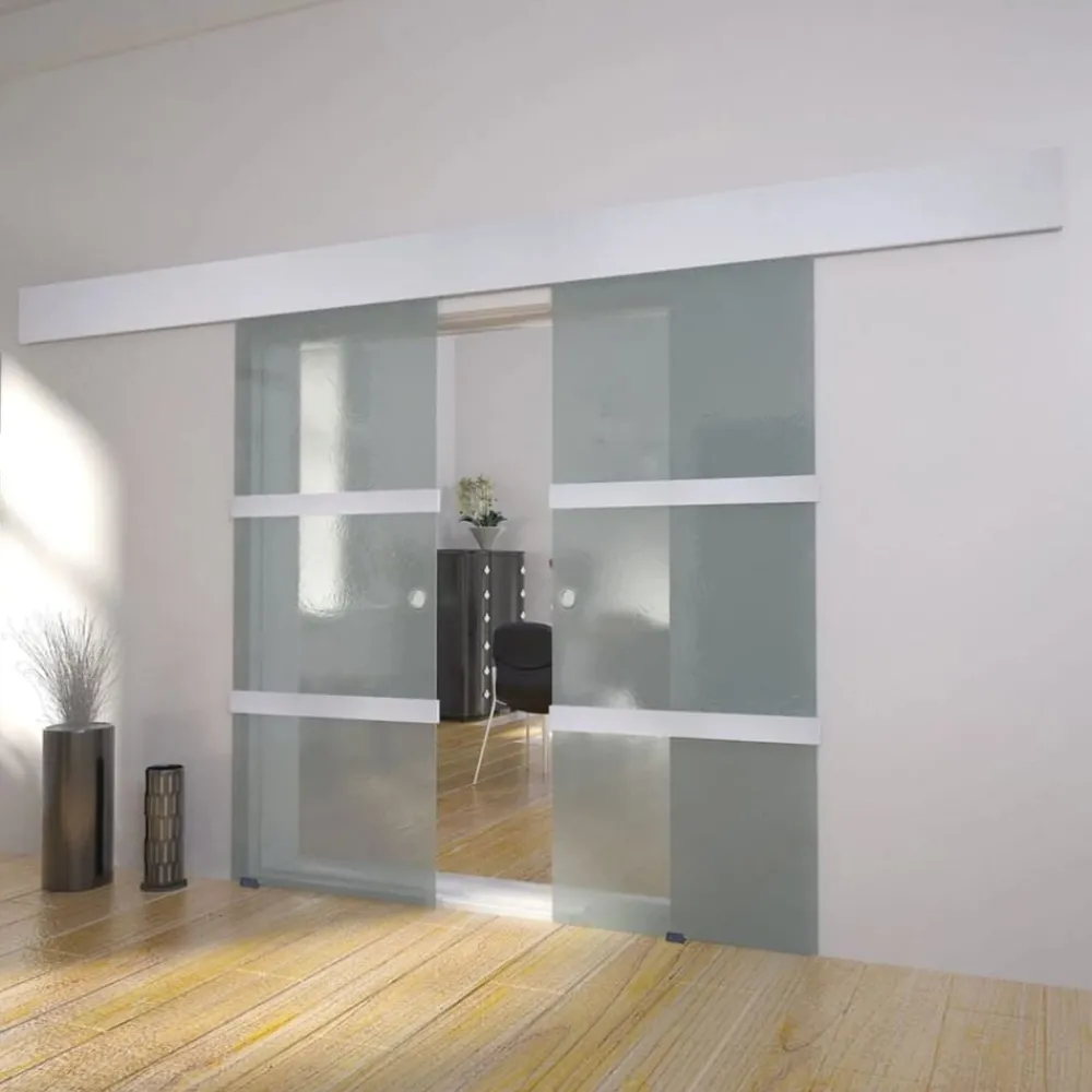 Matériaux De Construction-vidaXL Porte double coulissante Verre