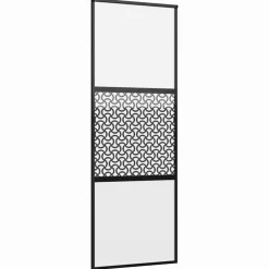 Matériaux De Construction-vidaXL Porte en verre Fretwork Noir 90 x 2 x 205 cm Aluminium