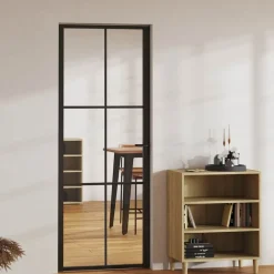 vidaXL Porte intérieure Verre ESG et aluminium 76x201,5 cm Noir