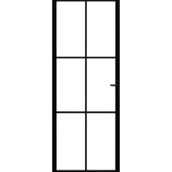 vidaXL Porte intérieure Verre ESG et aluminium 76x201,5 cm Noir