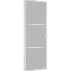 vidaXL Porte intérieure 76x201,5 cm Blanc Verre mat et aluminium