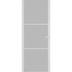 vidaXL Porte intérieure 76x201,5 cm Blanc Verre mat et aluminium