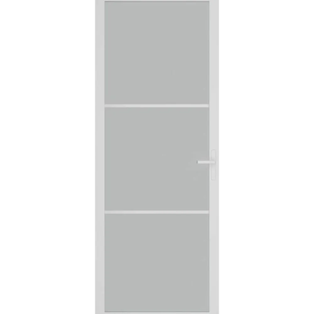 vidaXL Porte intérieure 76x201,5 cm Blanc Verre mat et aluminium