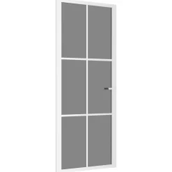 vidaXL Porte intérieure 83x201,5 cm Blanc Verre ESG et aluminium