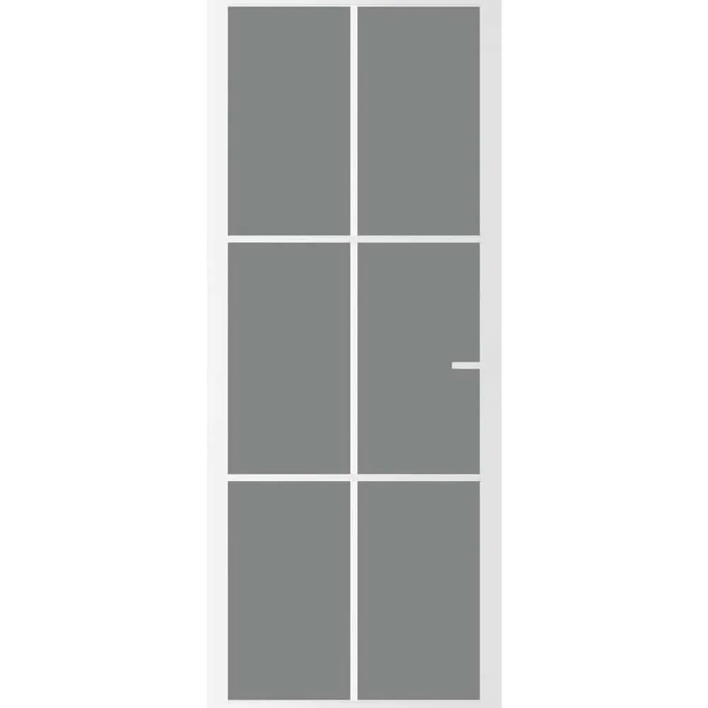 vidaXL Porte intérieure 83x201,5 cm Blanc Verre ESG et aluminium