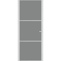 vidaXL Porte intérieure 83x201,5 cm Blanc Verre ESG et aluminium