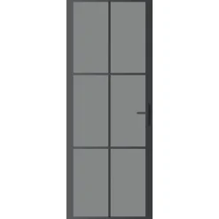 vidaXL Porte intérieure 76x201,5 cm Noir Verre ESG et aluminium