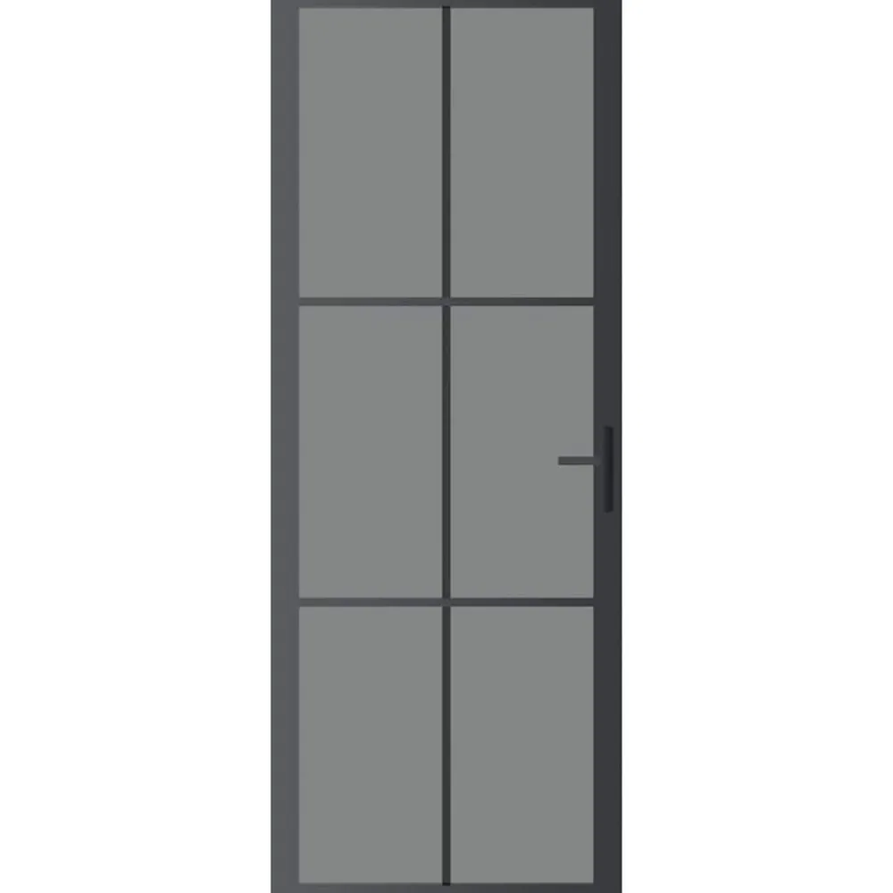 vidaXL Porte intérieure 76x201,5 cm Noir Verre ESG et aluminium