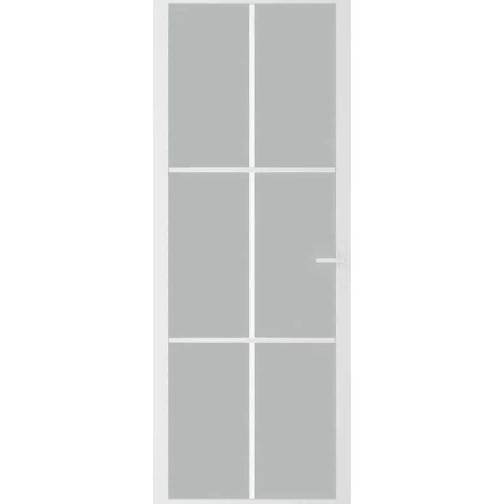Matériaux De Construction-vidaXL Porte intérieure 76x201,5 cm Blanc Verre mat et aluminium white and frost