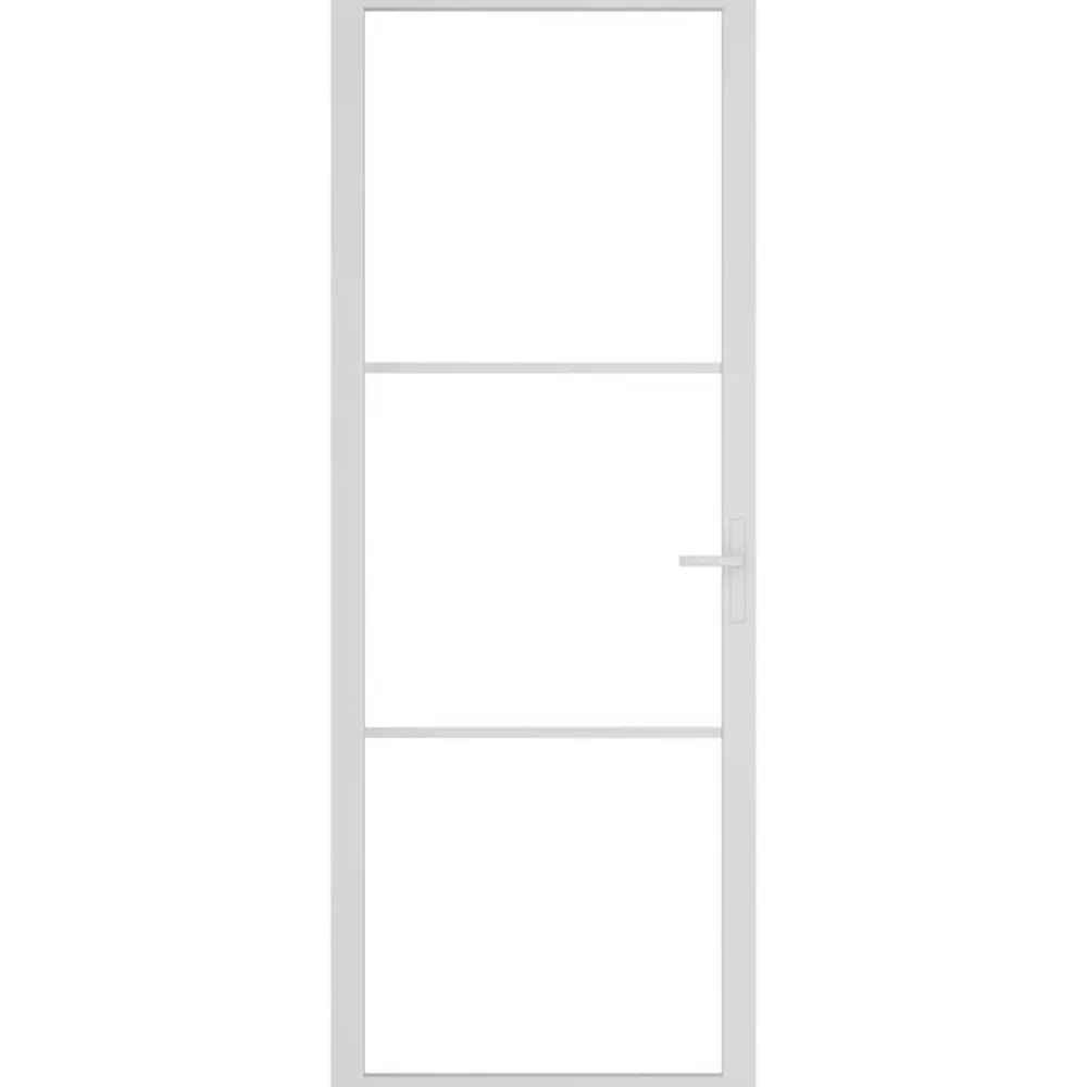 vidaXL Porte intérieure 76x201,5 cm Blanc Verre ESG et aluminium