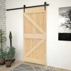 Matériaux De Construction-vidaXL Porte NARVIK 80 x 210 cm Bois de pin massif Naturel