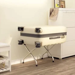 vidaXL Porte-bagages avec dossier Argent 56 x 39 x 52 cm