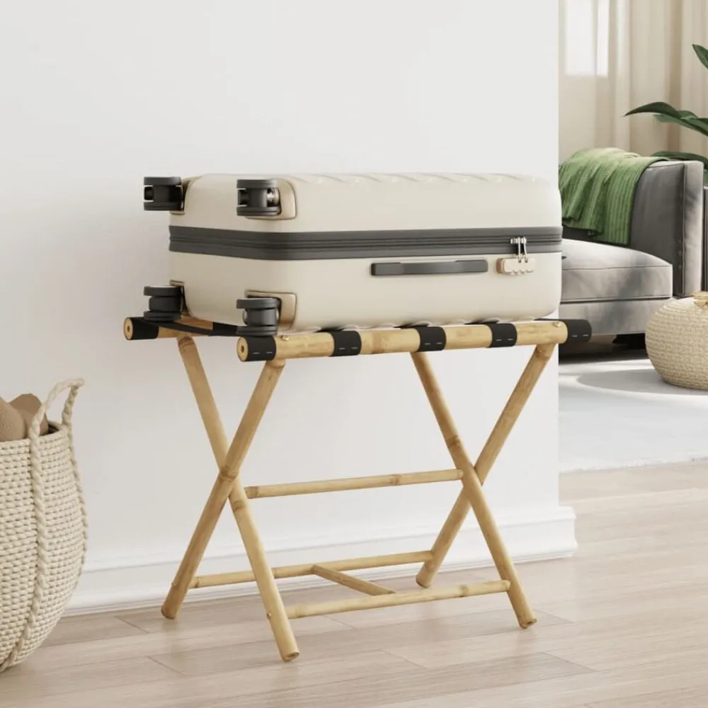 vidaXL Porte-bagages pliant 62x42x50,5 cm bambou