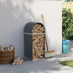 Accessoires Pour Cheminées & Poêles À Bois-vidaXL Porte-bûches 40x45x100 cm Acier galvanisé Anthracite