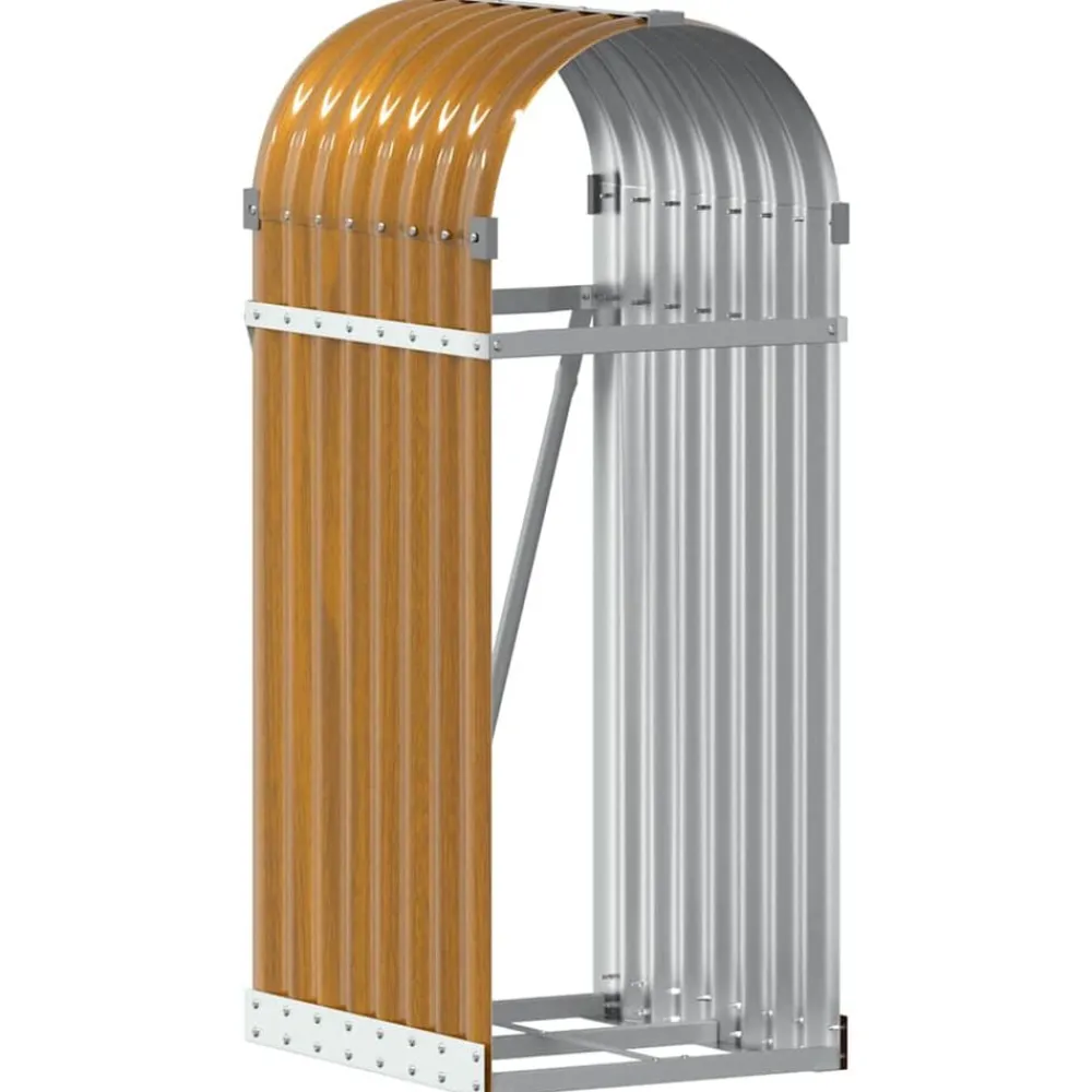 vidaXL Porte-bûches 40x45x100 cm acier galvanisé