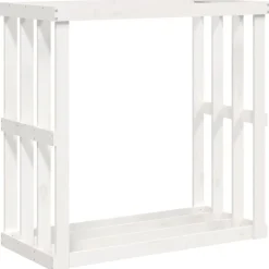 Accessoires Pour Cheminées & Poêles À Bois-vidaXL Porte-bûches d’extérieur 108x52x106 cm Bois massif de pin Blanc