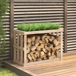 Accessoires Pour Cheminées & Poêles À Bois-vidaXL Porte-bûches d’extérieur 108x52x74 cm Bois massif de pin Naturel