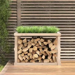 Accessoires Pour Cheminées & Poêles À Bois-vidaXL Porte-bûches d’extérieur 108x52x74 cm Bois massif de pin Naturel