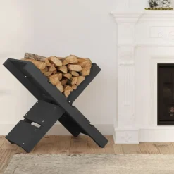 vidaXL Porte-bûches 47x39,5x48 cm Bois massif de pin