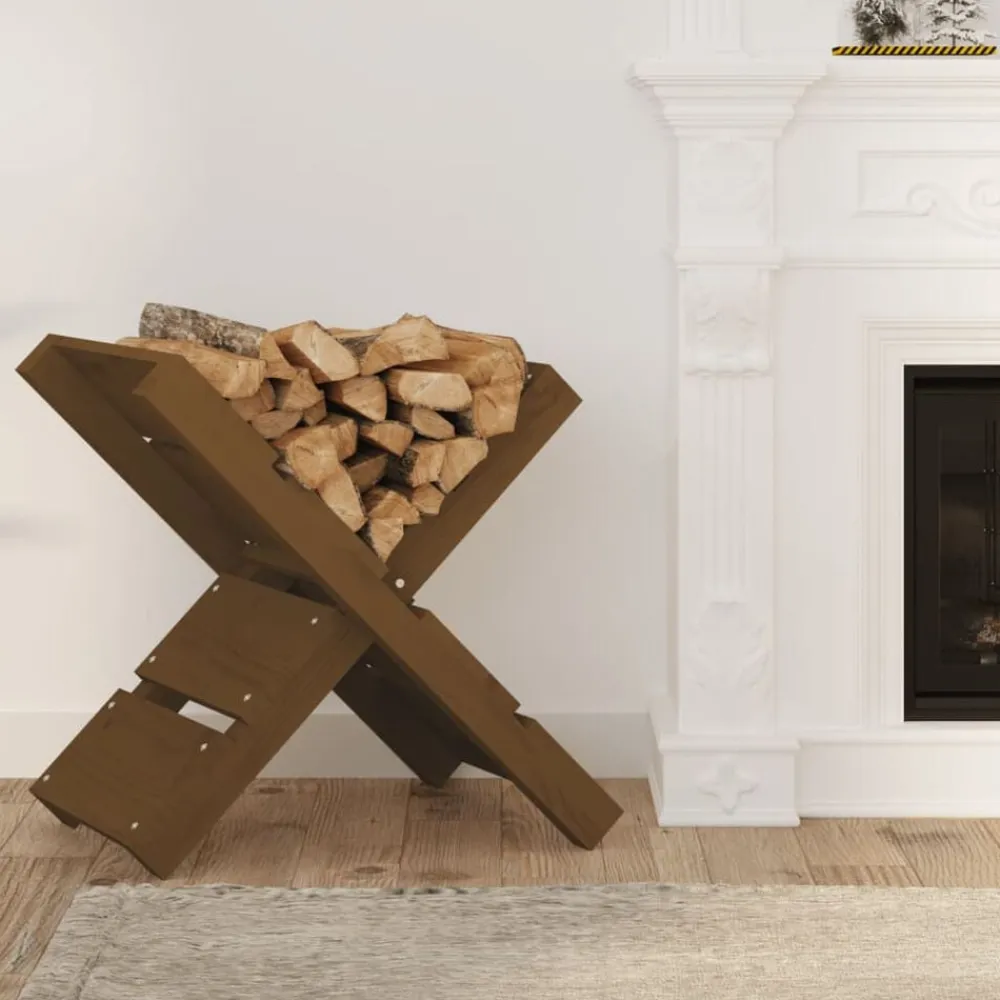 vidaXL Porte-bûches 47x39,5x48 cm Bois massif de pin