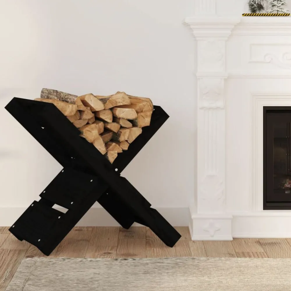 vidaXL Porte-bûches 47x39,5x48 cm Bois massif de pin
