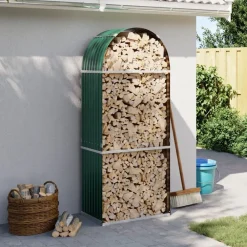 vidaXL Porte-bûches 80x45x190 cm acier galvanisé