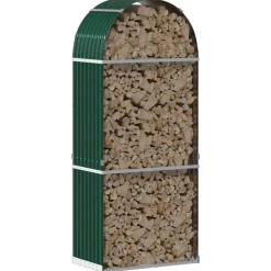 vidaXL Porte-bûches 80x45x190 cm acier galvanisé