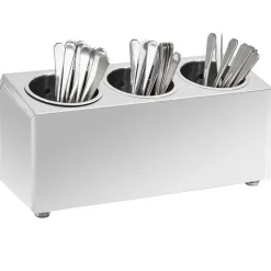 vidaXL Porte-couverts 3 grilles Rectangulaire Acier inoxydable