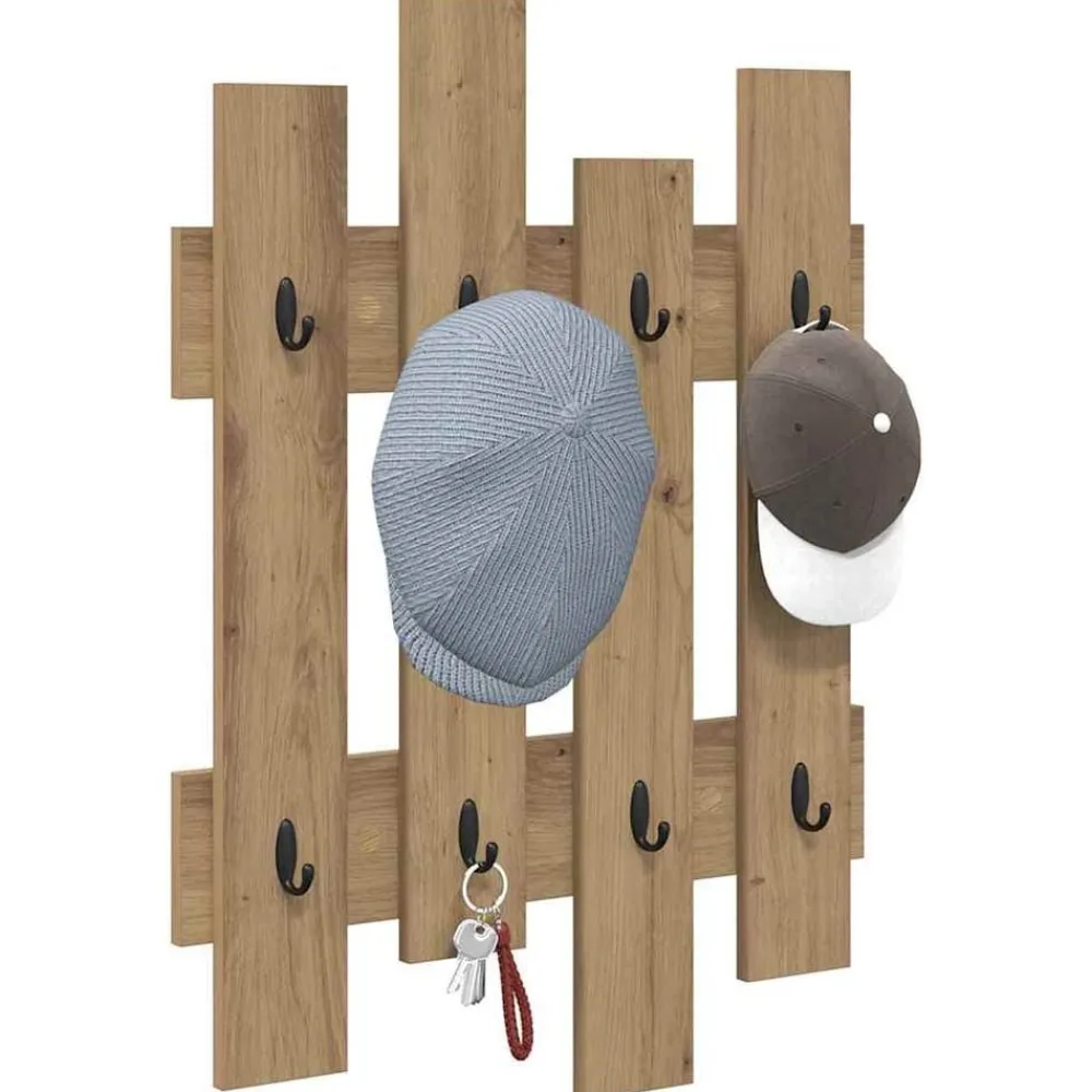 vidaXL Porte-manteau mural Chêne artisanal 60 x 3 x 82 cm