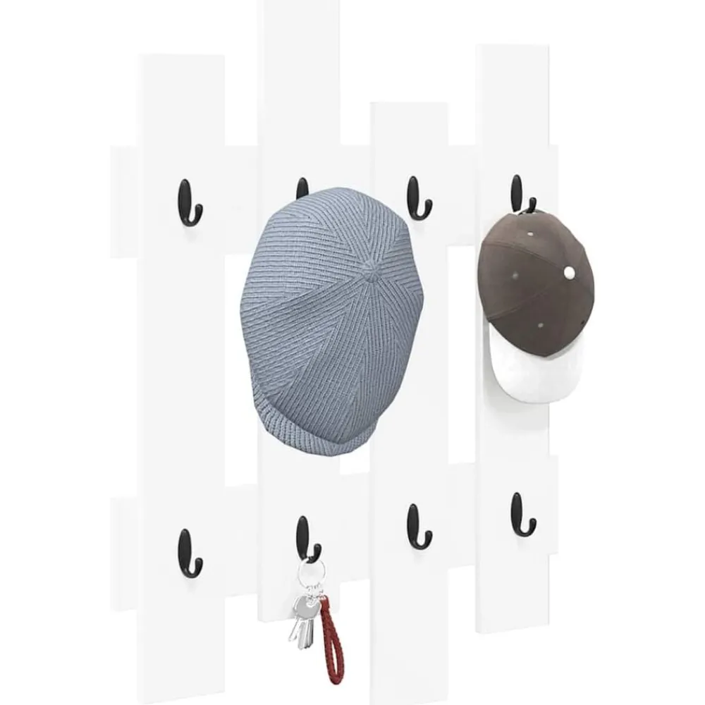 Étagères-vidaXL Porte-manteau mural 60 x 3 x 82 cm Bois d'ingénierie Blanc