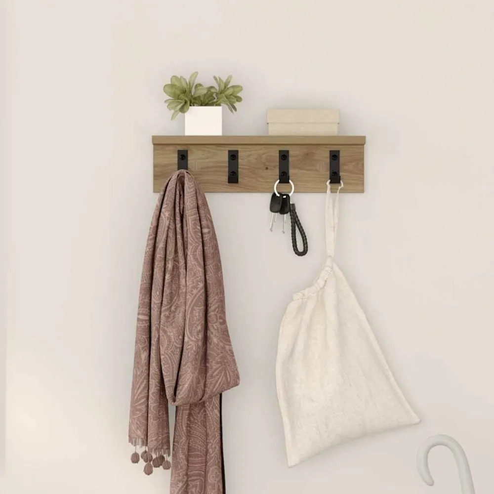vidaXL Porte-manteau mural Chêne artisanal 40 x 10,5 x 10,5 cm