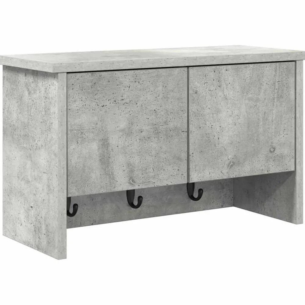 Étagères-vidaXL Porte-manteau mural avec étagère 50 x 20 x 30 cm Gris béton