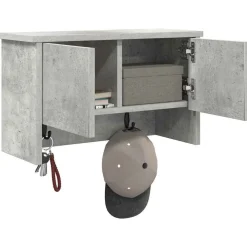 Étagères-vidaXL Porte-manteau mural avec étagère 50 x 20 x 30 cm Gris béton