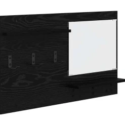 vidaXL Porte-manteau mural avec étagère Chêne noir 90 x 10 x 50 cm