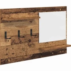 Étagères-vidaXL Porte-manteau mural avec étagère 90 x 10 x 50 cm Bois ancien