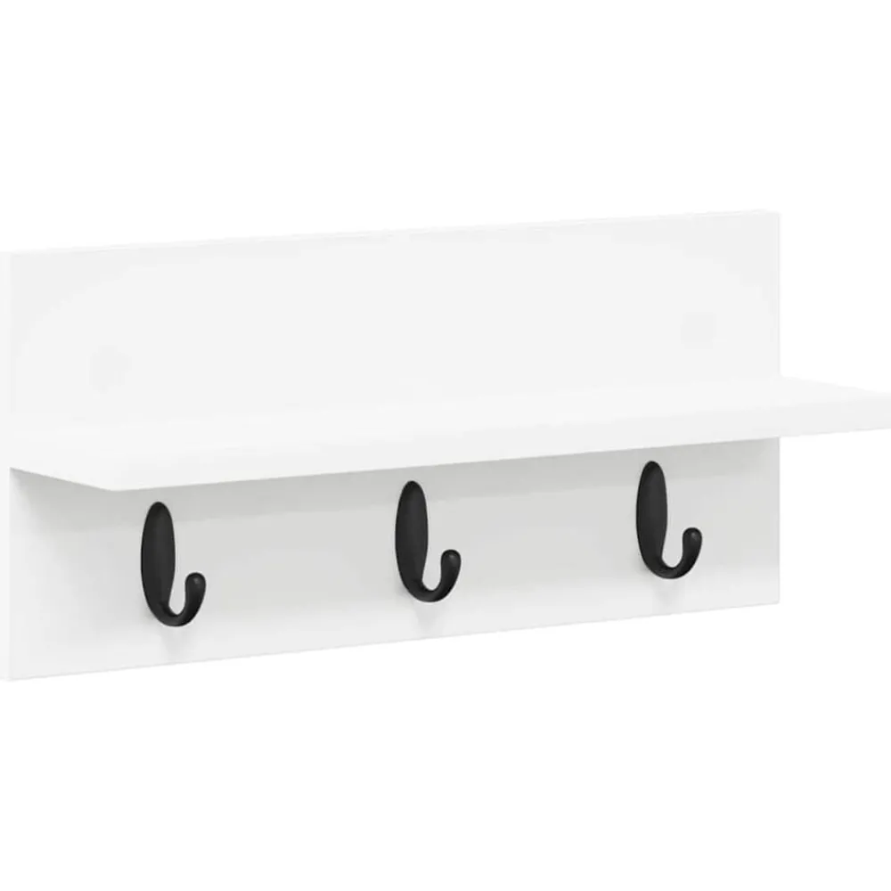 Étagères-vidaXL Porte-manteau mural 40 x 10,5 x 18 cm Bois d'ingénierie Blanc