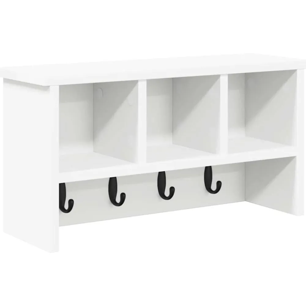 Étagères-vidaXL Porte-manteau mural 50 x 16 x 26 cm Bois d'ingénierie Blanc